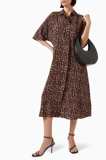 Julia Leopard-print Dress in Viscose Blend