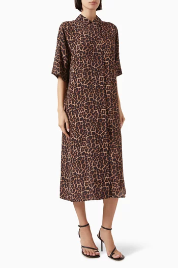 Julia Leopard-print Dress in Viscose Blend