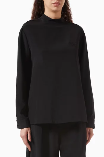 Logo Embroidered Shirt in Silk-blend