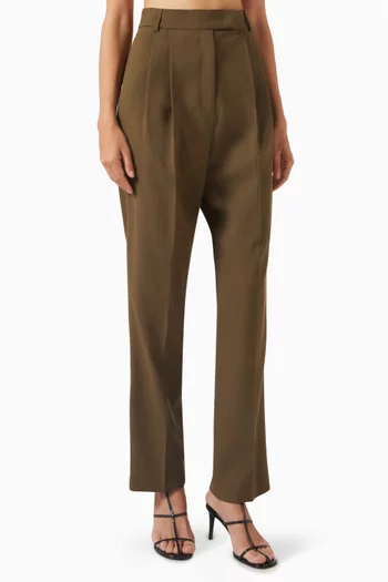 بنطال بدلة بيا بقصة ساق مستقيمة