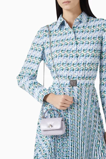Kira Clover Diamond Micro Top-handle Bag in Quilted Leather
