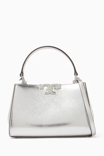 Eleanor Mini Satchel Bag in Metallic Leather