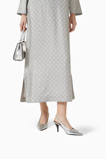 Eleanor 80 Slingback Pumps in Metallic Leather