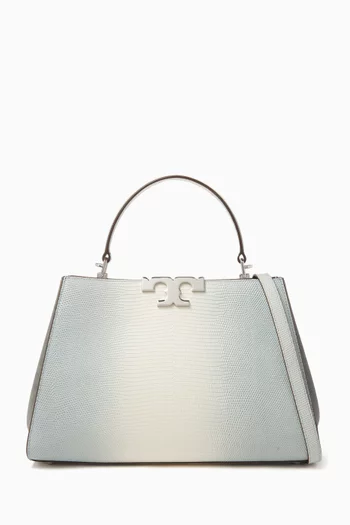 Eleanor Satchel Bag in Lizard-embossed Leather
