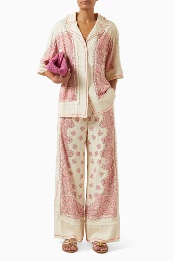 Bennie Fringed Pants in Tencel-twill