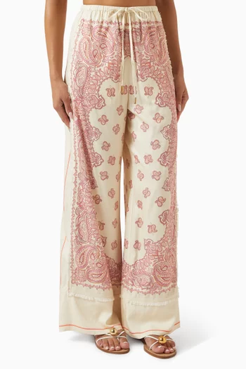 Bennie Fringed Pants in Tencel-twill