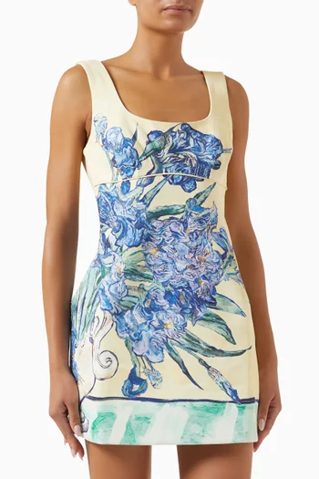 Lantern Mini Dress in Cotton-twill