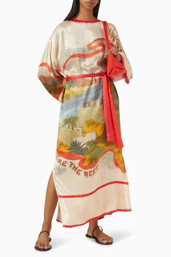 Great Escape Self-tie Kaftan in Silk