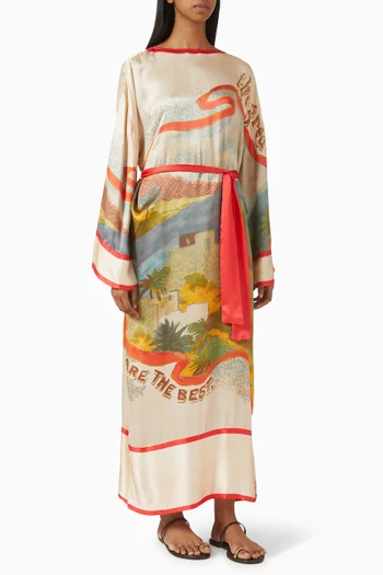 Great Escape Self-tie Kaftan in Silk