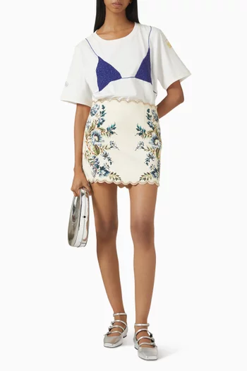 Vacay All-day Embellished T-shirt in Cotton