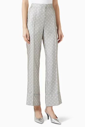 T Monogram-print Pants in Silk
