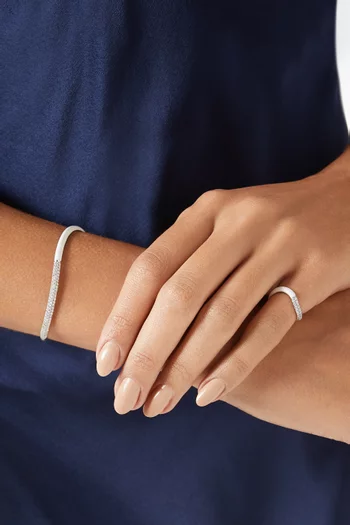 Femininity Infinity Diamond & Enamel Bangle in 18kt White Gold