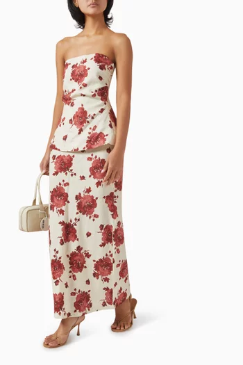 Elise Maxi Skirt in Linen