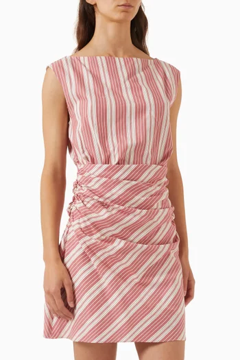 Reign Striped Mini Dress in Cotton Blend