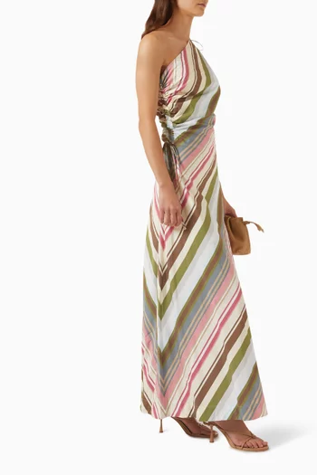 Laureles Striped Maxi Dress in Cotton