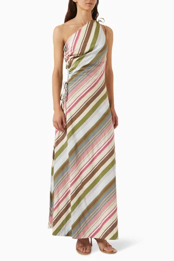 Laureles Striped Maxi Dress in Cotton