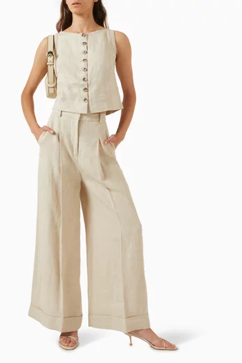 Elia Sleeveless Top in Linen