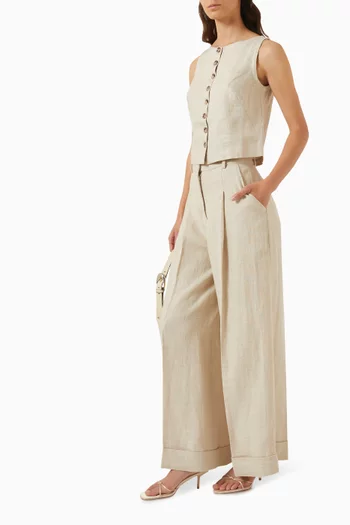 Clove Wide-leg Pants in Linen