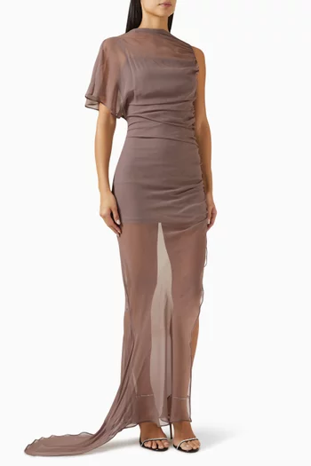 Lucho Maxi Dress in Silk Chiffon