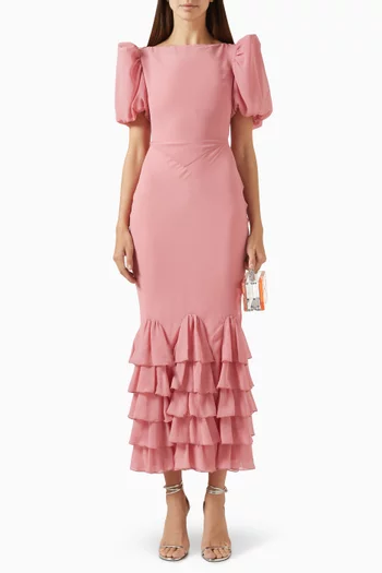 Fortaleza Midi Dress in Chiffon