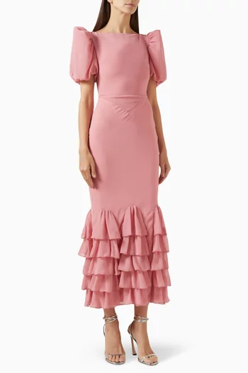 Fortaleza Midi Dress in Chiffon