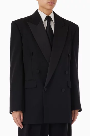 Tuxedo Jacket in Grain de Poudre