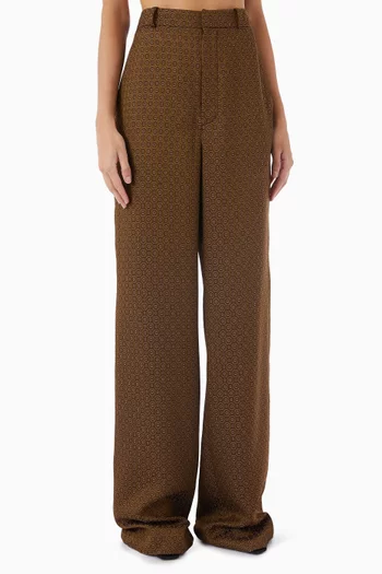Medallion Wide-leg Pants in Jacquard