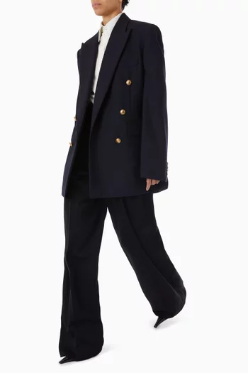 Double-breasted Jacket in Wool Chiné