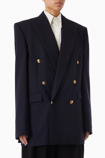 Double-breasted Jacket in Wool Chiné