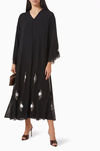 Sequin-embellished Abaya in Chiffon