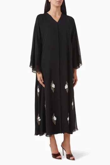 Sequin-embellished Abaya in Chiffon