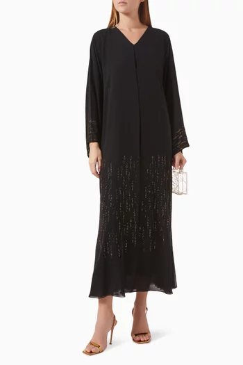 Stone-embellished Abaya in Chiffon
