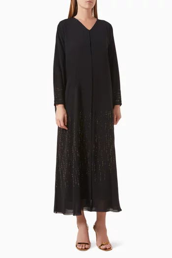 Stone-embellished Abaya in Chiffon
