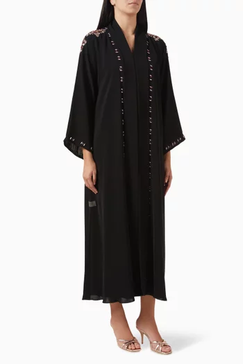 Bead-embellished Abaya in Chiffon
