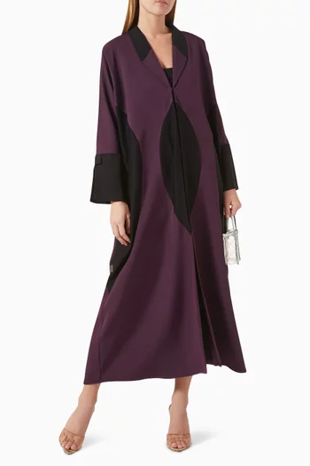 Two-tone Coat-style Abaya in Crepe