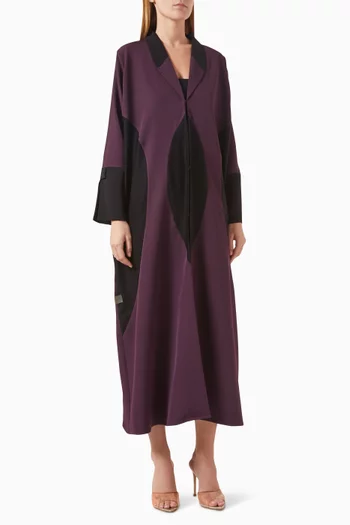 Two-tone Coat-style Abaya in Crepe