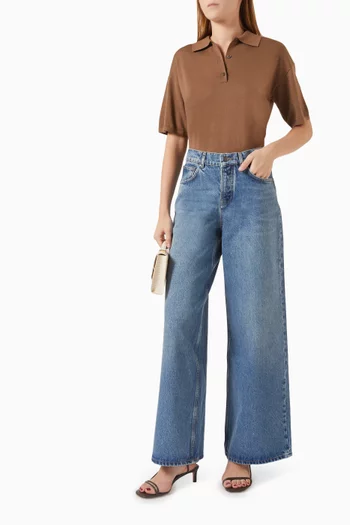 Wide-leg Jeans in Organic Cotton-denim