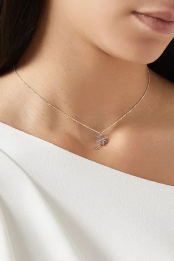 Palm Tree Pendant Necklace in Sterling Silver