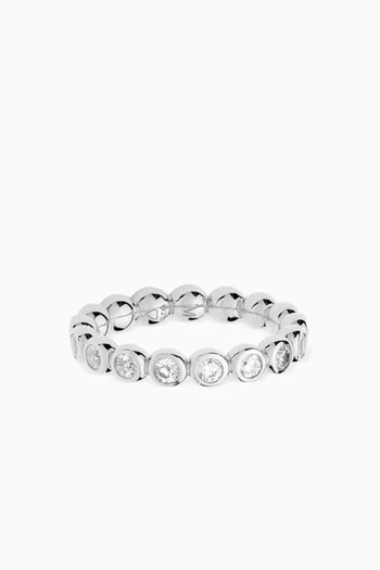 Tennis Stacking Ring in Sterling Silver
