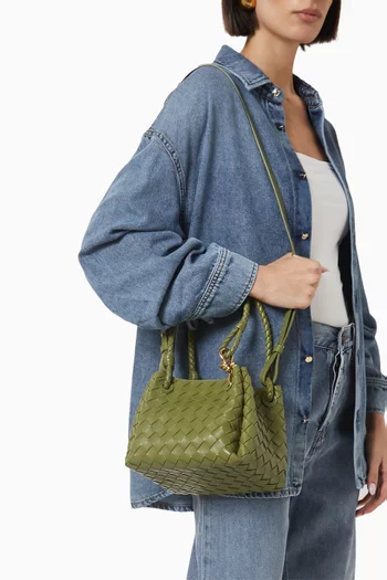 Small Parachute Bag in Intrecciato Leather
