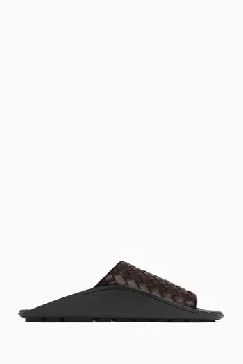 Wave Mule Sandals in Intrecciato Leather