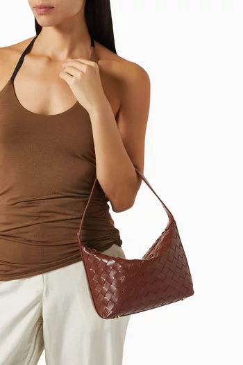 حقيبة كتف والاس ميني جلد مجدول