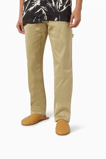 حذاء سهل الارتداء سنداي جلد مجدول