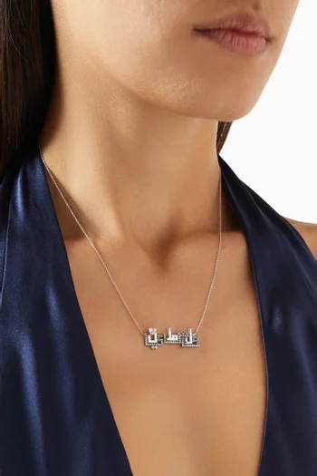 Palestine Diamond Necklace in 18kt White Gold