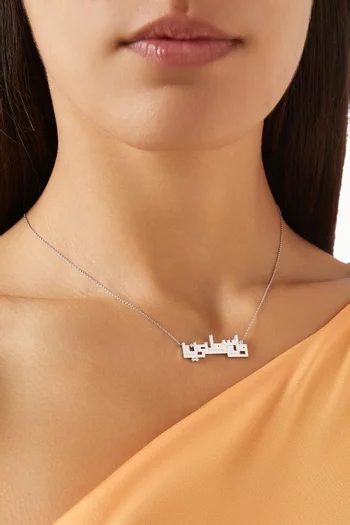Palestine Diamond Necklace in 18kt White Gold
