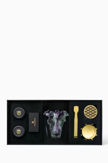 Grey & Purple Flower Burner Gift Set