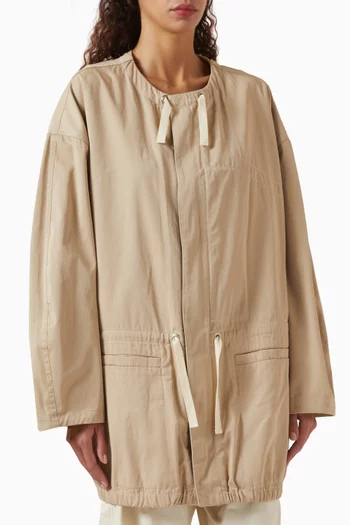 Zipped Drawstring Parka Jacket