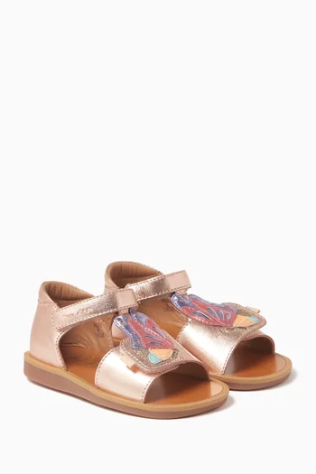 صندل بوبي بابيلون جلد لامع