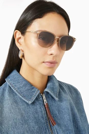 Fawn Round Sunglasses in Glitter Acetate