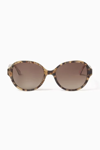 Emalie Oval Sunglasses in Acetate